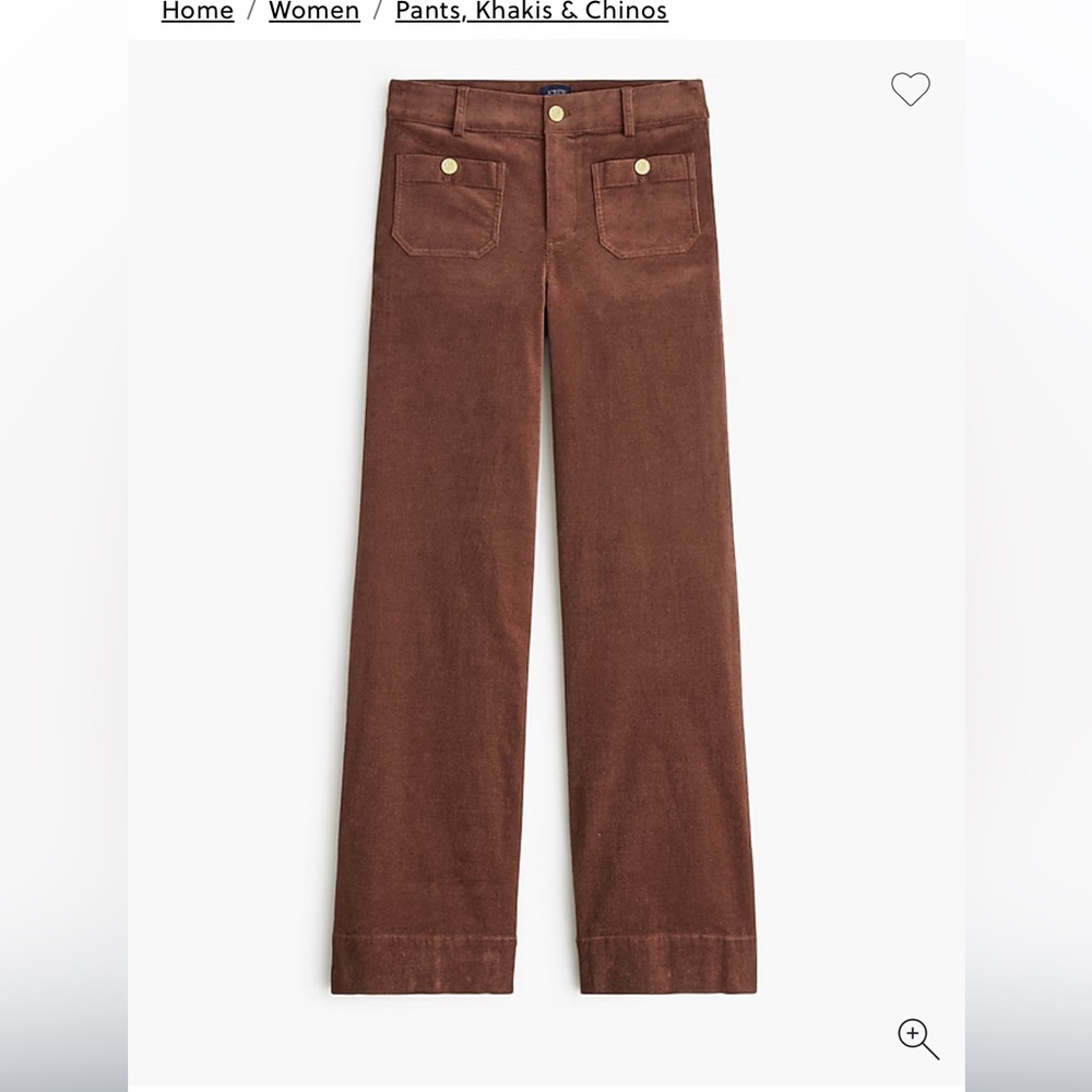 J. Crew Wide-Leg Corduroy Pants in Brown
